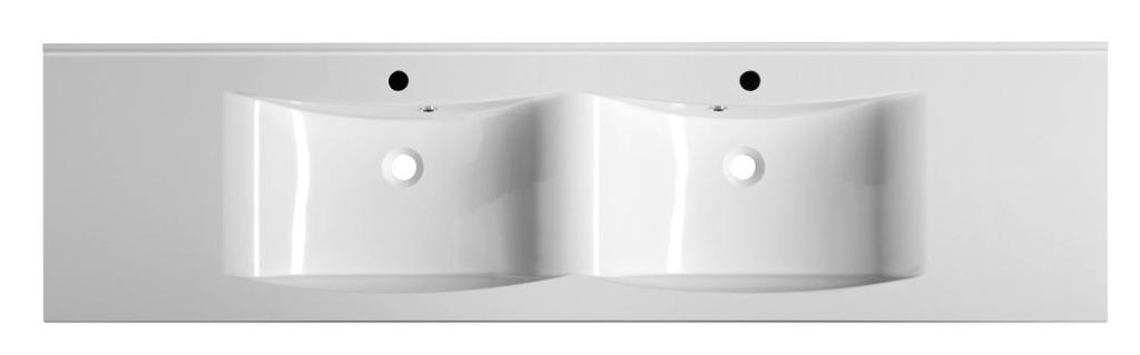 SAPHO – LUCIOLA dvojumyvadlo, litý mramor, 180x48cm, bílá 50184