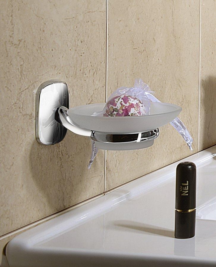 AQUALINE – RUMBA mýdlenka, mléčné sklo, chrom RB102