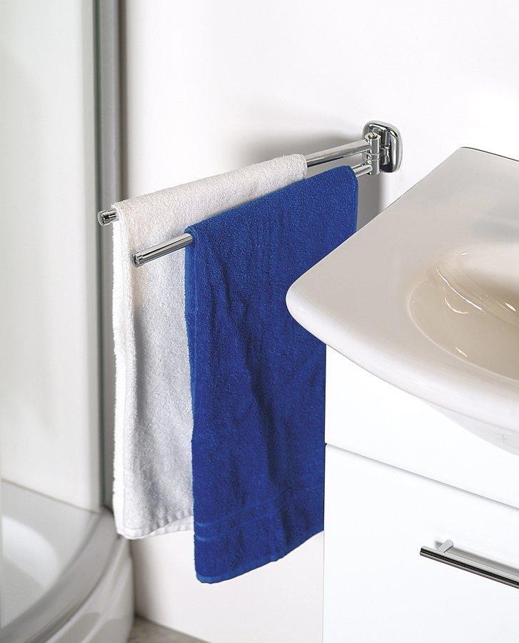 AQUALINE – RUMBA dvojitý držák ručníků otočný 450, chrom RB121