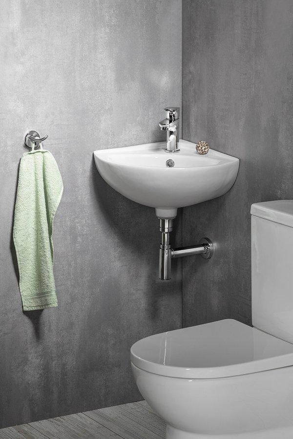 AQUALINE – LUIGI keramické umývátko rohové 34×34 cm, bílá FS161