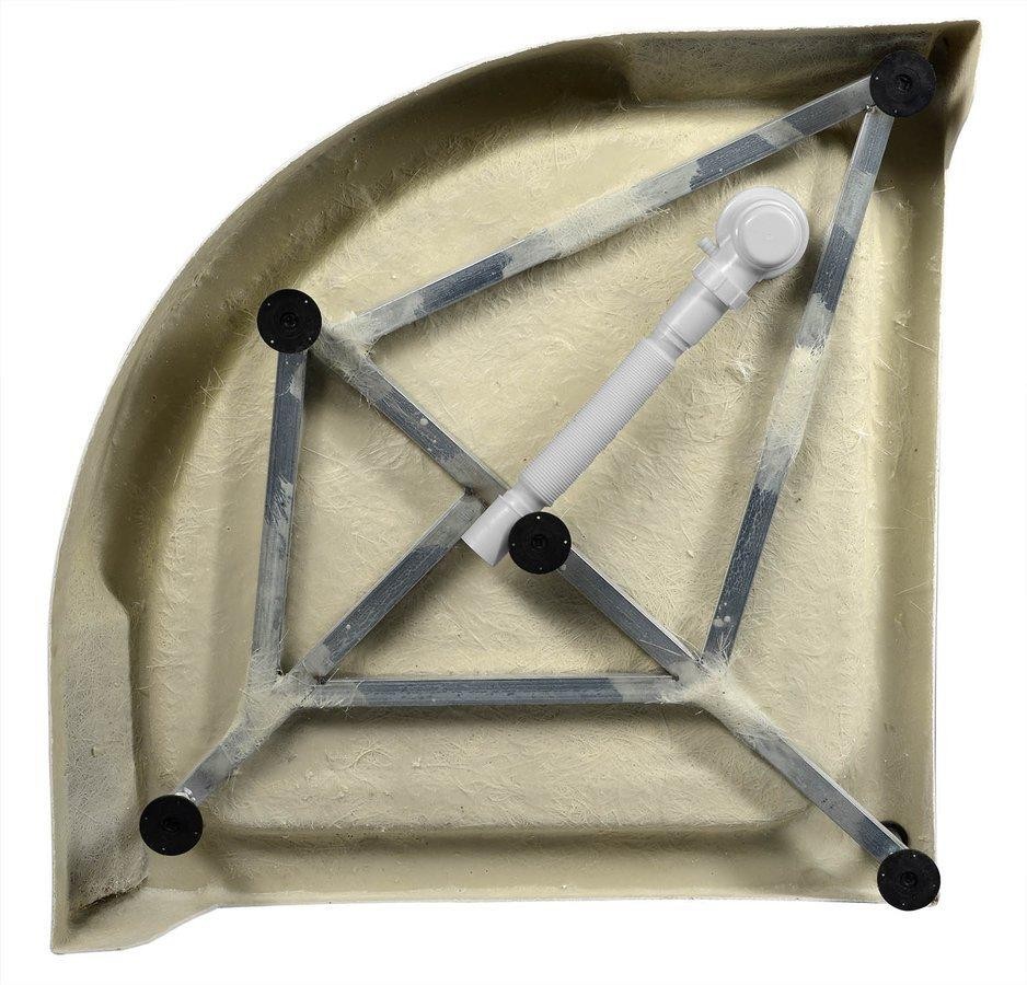 AQUALINE – Sprchová samonosná vanička akrylátová, čtvrtkruh 80x80x15cm BTTR80