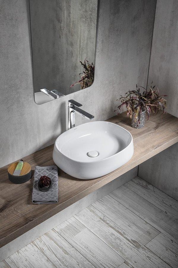 SAPHO – JUMPER keramické umyvadlo na desku, 50x40cm, bílá WH071