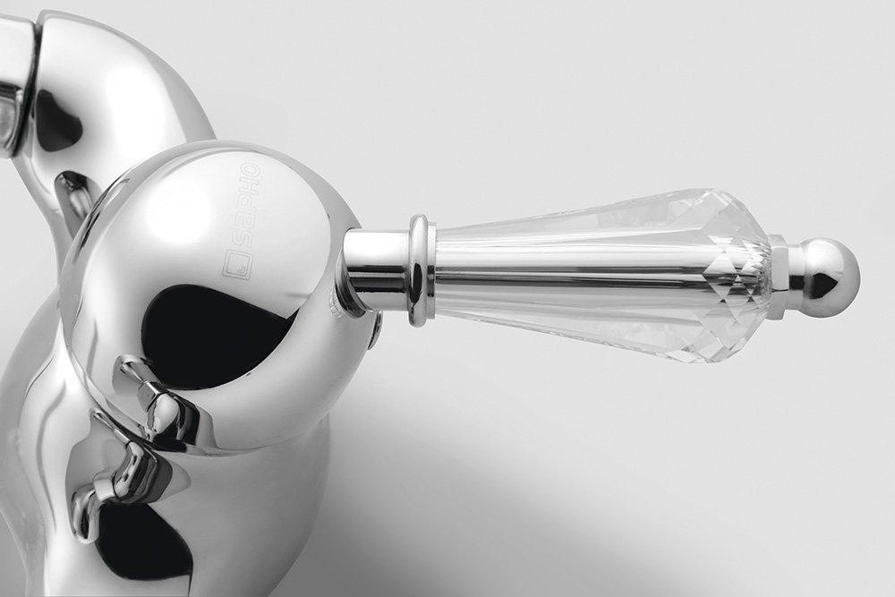 SAPHO – KIRKÉ CRYSTAL nástěnná sprchová baterie, páčka krystal, chrom KI11KC