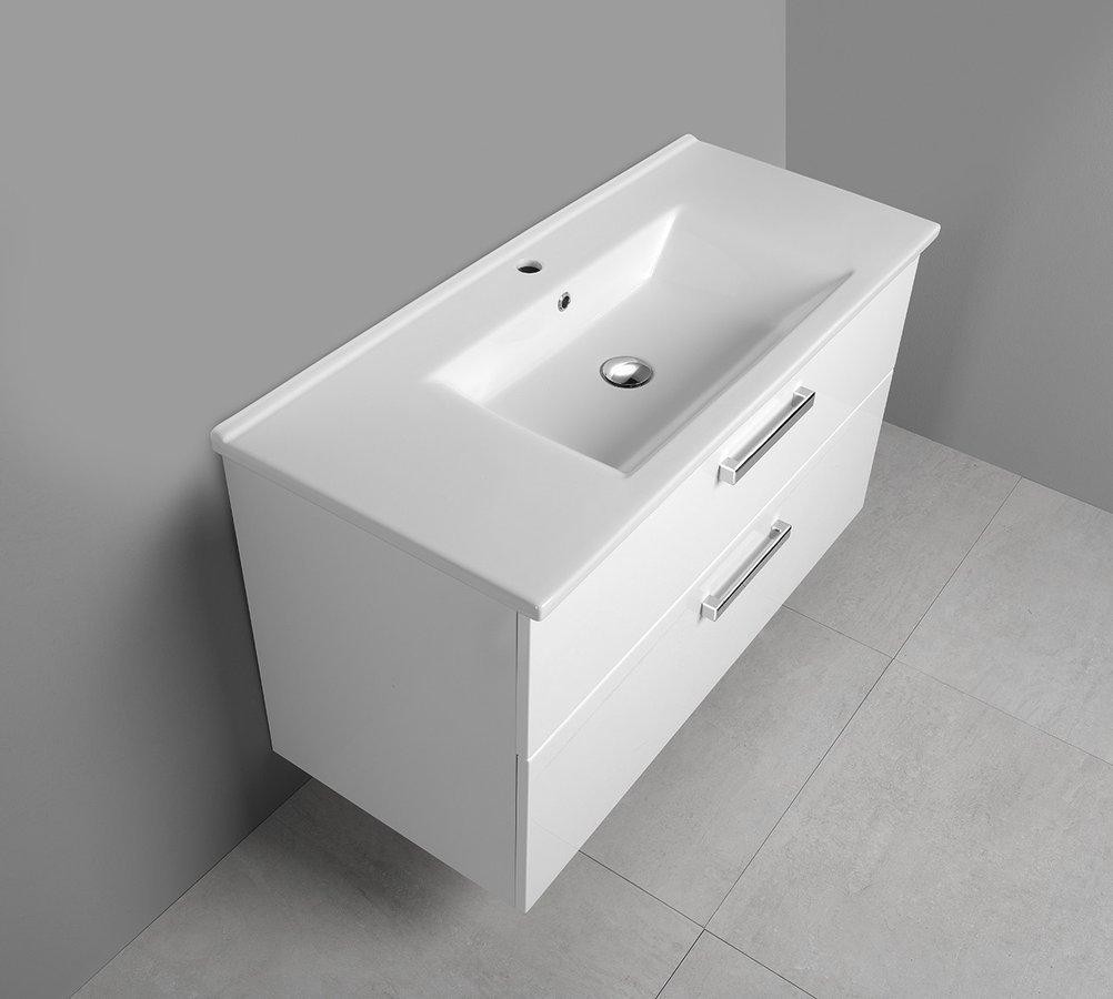 AQUALINE – VEGA umyvadlová skříňka 97x60x43,6cm, 2x zásuvka, bílá VG103