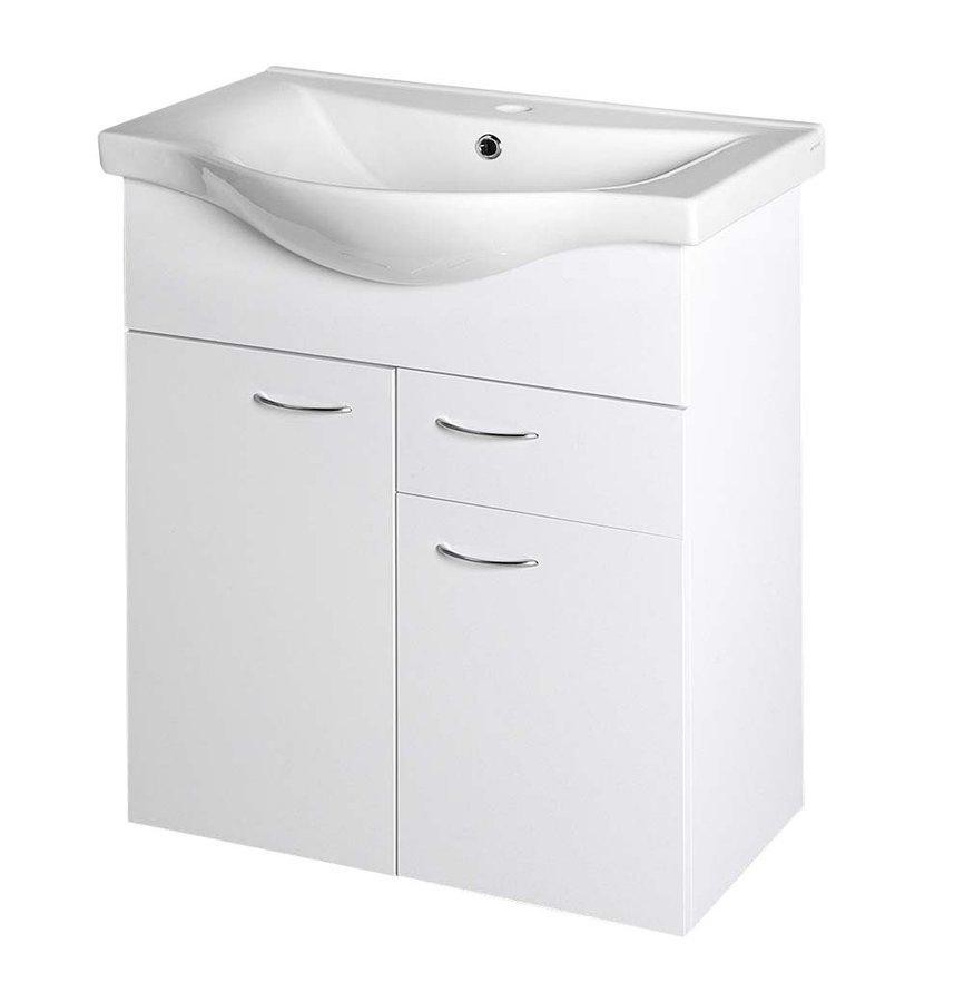 AQUALINE – KERAMIA FRESH umyvadlová skříňka, 1 zásuvka, 60,6x74x34cm, bílá 50064A