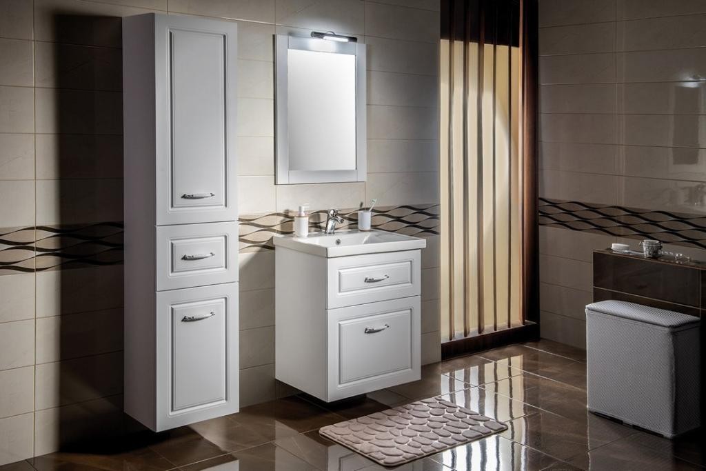 AQUALINE – FAVOLO vysoká skříňka košem 40x184x31cm, bílá mat FV180