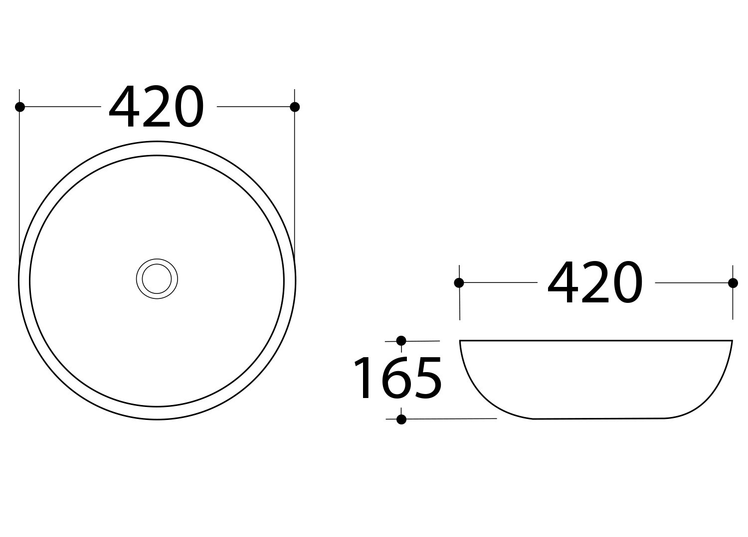 SAPHO – DALMA keramické umyvadlo na desku, Ø 42cm, grigio 113