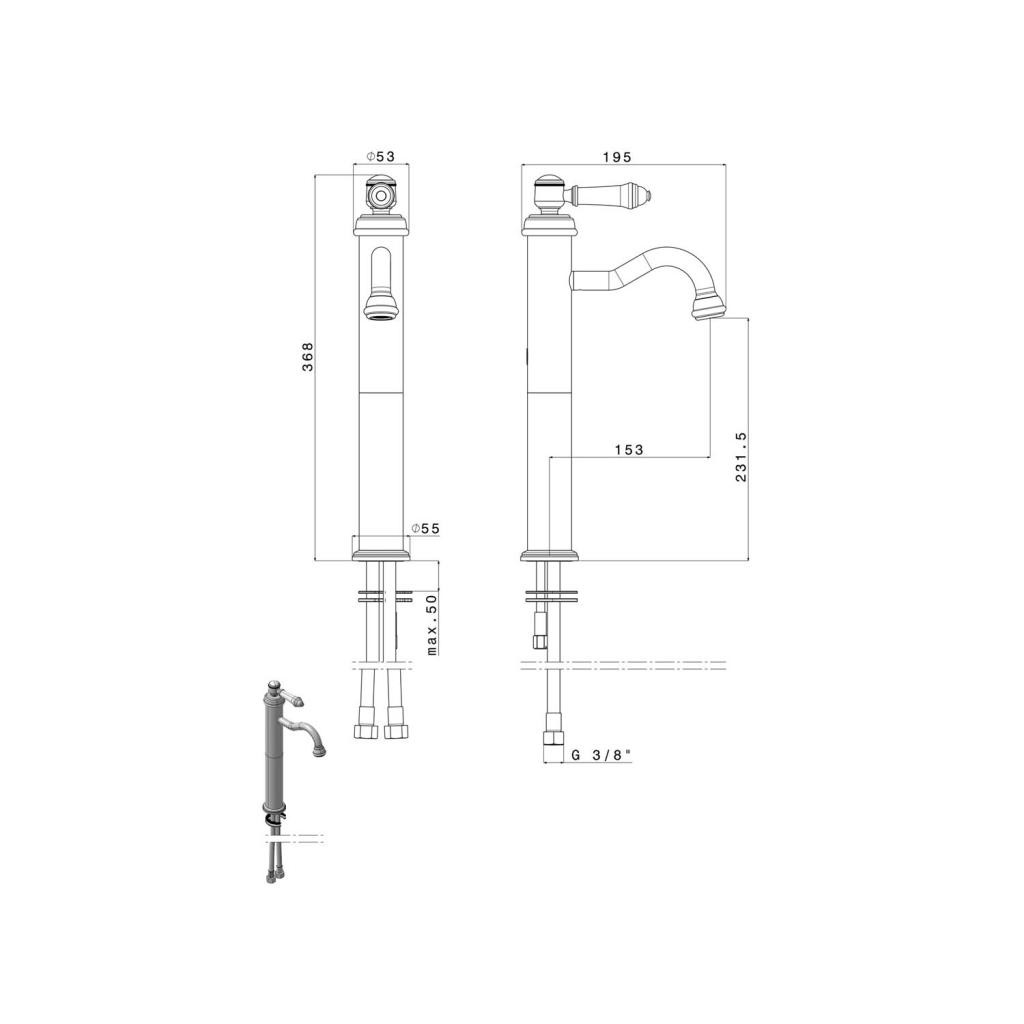 SAPHO – VIENNA stojánková umyvadlová baterie vysoká, chrom VO006