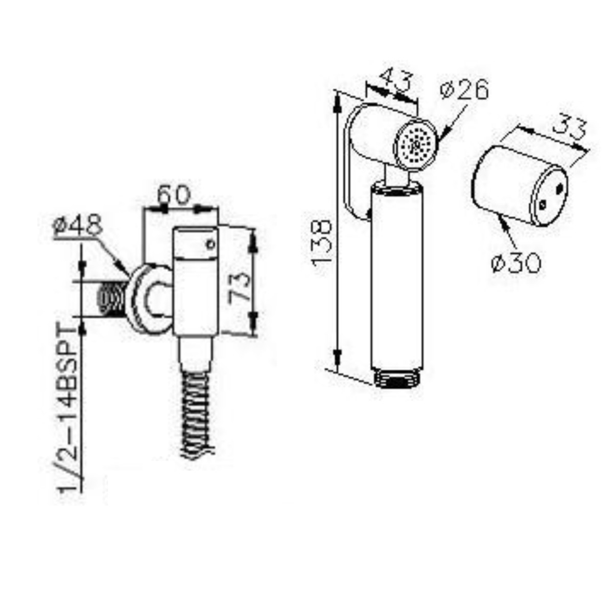 SAPHO – Ventil s bidetovou sprškou, chrom JS121-02
