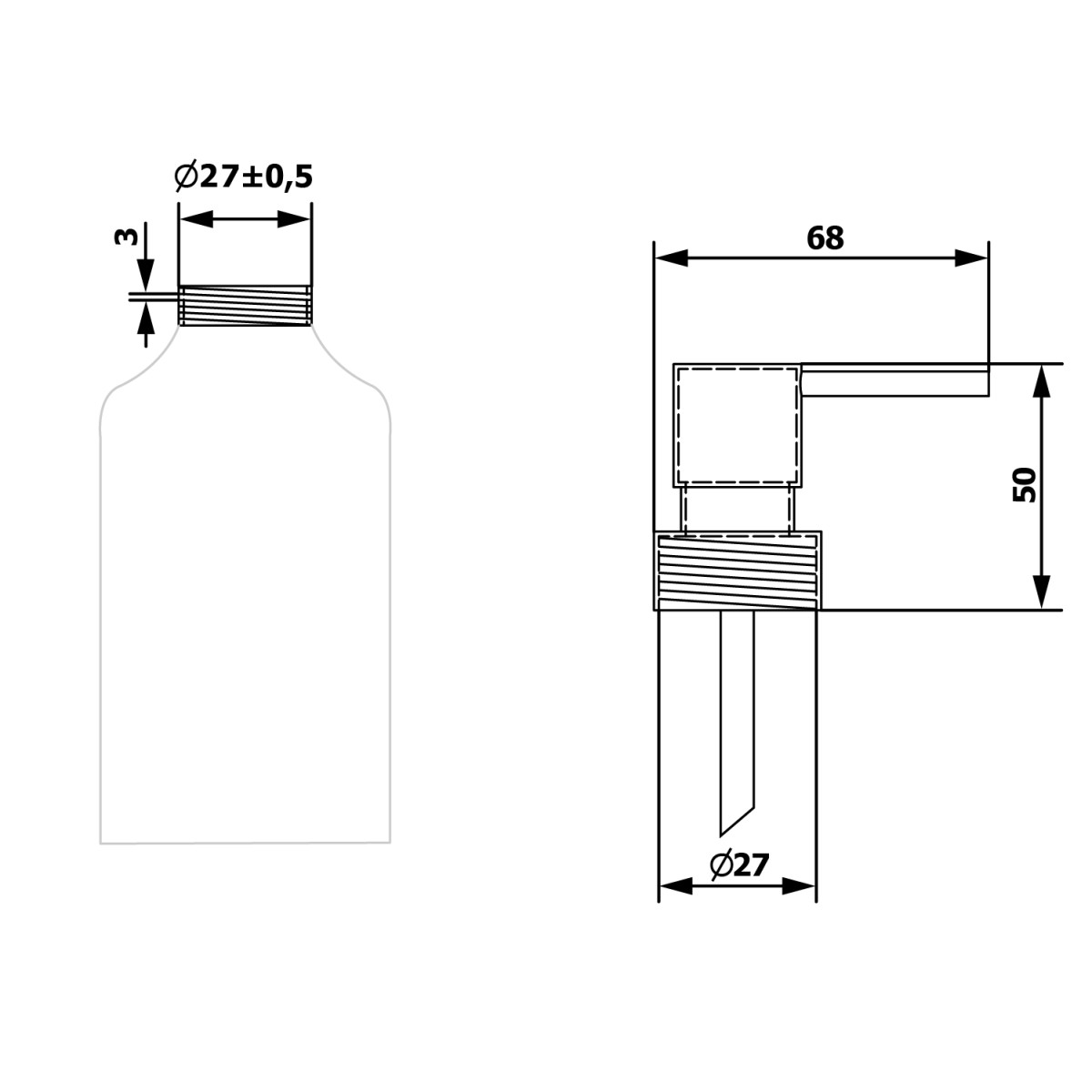 SAPHO – Pumpička k dávkovači mýdla, kovová, černá mat NDX100B