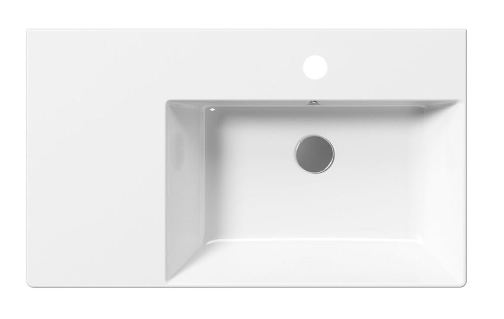 GSI – KUBE X keramické umyvadlo 80x47cm, s odkládací plochou vlevo, bílá ExtraGlaze 9457111