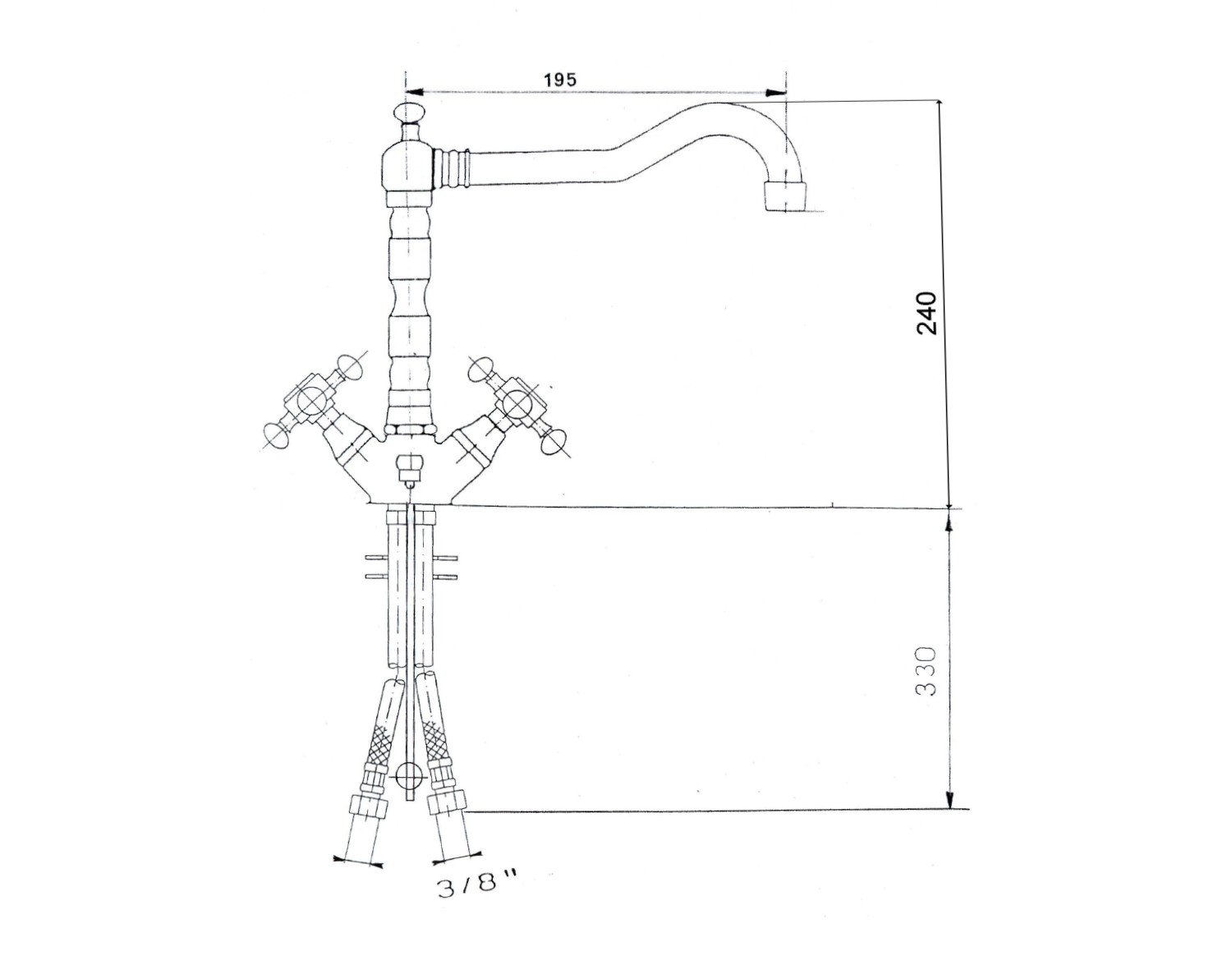 SAPHO – ANTEA stojánková dřezová baterie s retro hubicí, bronz 3126