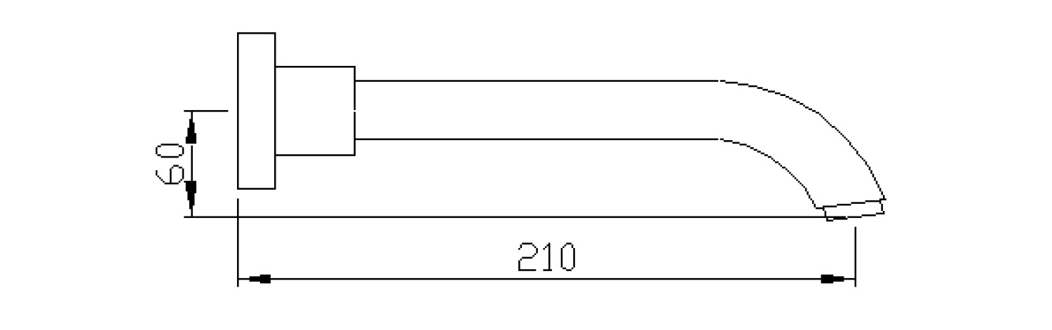 SAPHO – Nástěnná výtoková hubice, 210, chrom CR210CRO
