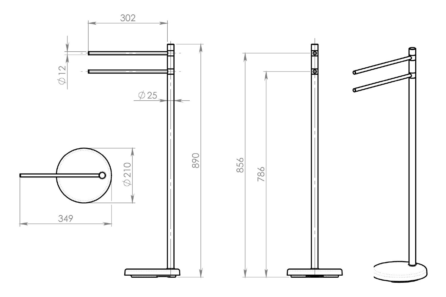 Gedy – Stojan na ručníky, bílá 31