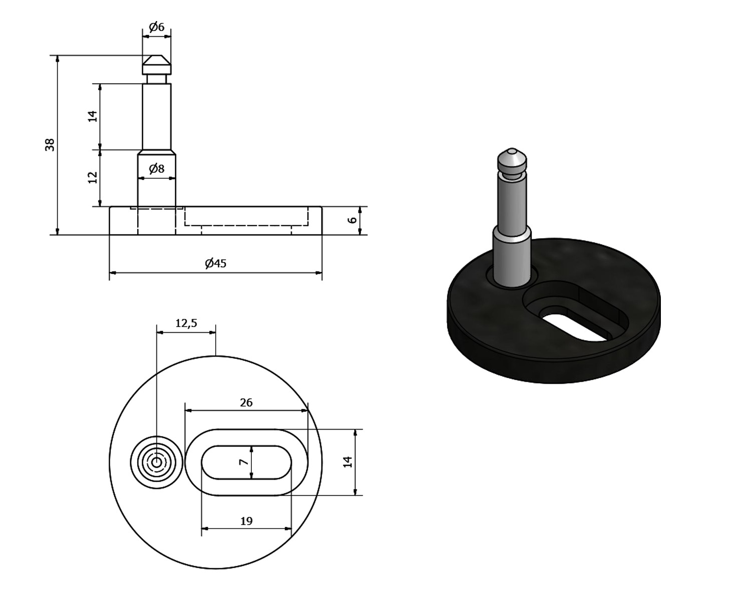 AQUALINE – Uchycení šroub s matkou, 2ks 122-HH19