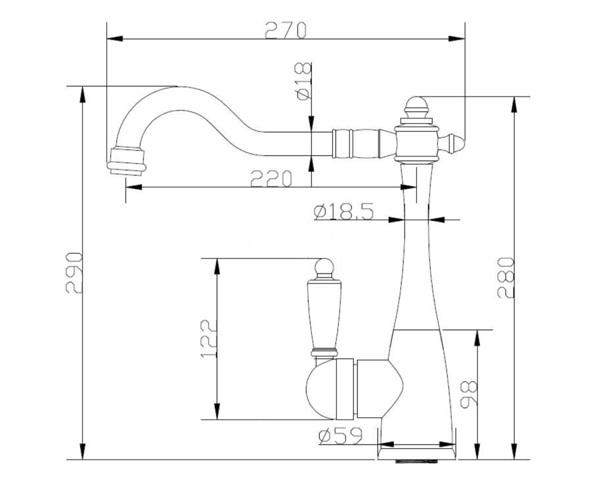 SAPHO – KAYRA stojánková dřezová baterie, chrom K1052