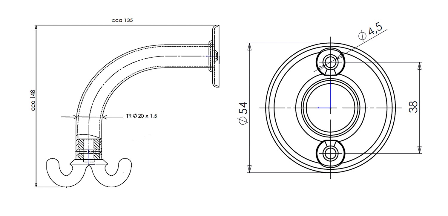 AQUALINE – WHITE LINE čtyřvěšák, bílá 8008