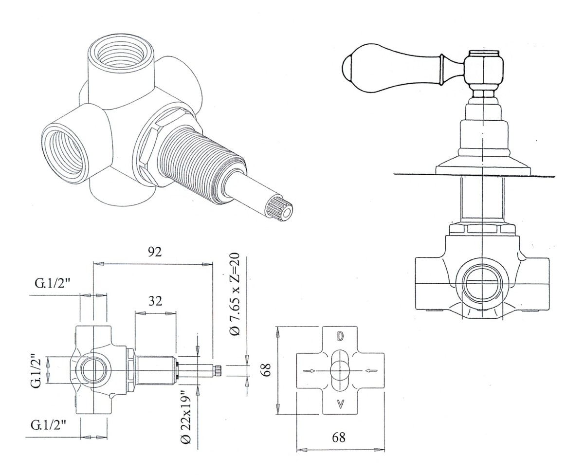 SAPHO – ANTEA podomítkový přepínač, páčka, chrom DEVIN101