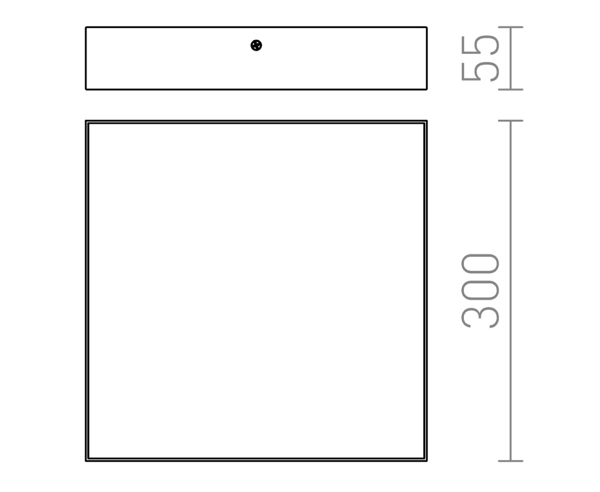 SAPHO – RISA stropní LED svítidlo 30W, 300×300, 230V, IP21, bílá LS030B