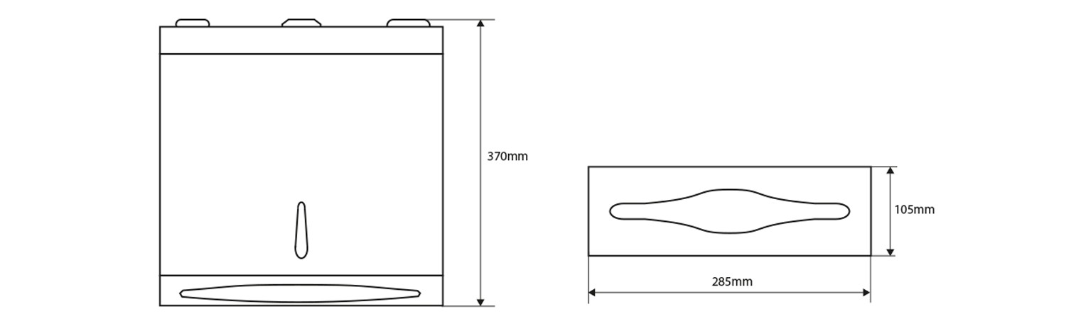 SAPHO – Zásobník na papírové ručníky 285x370x105, nerez lesk XP048