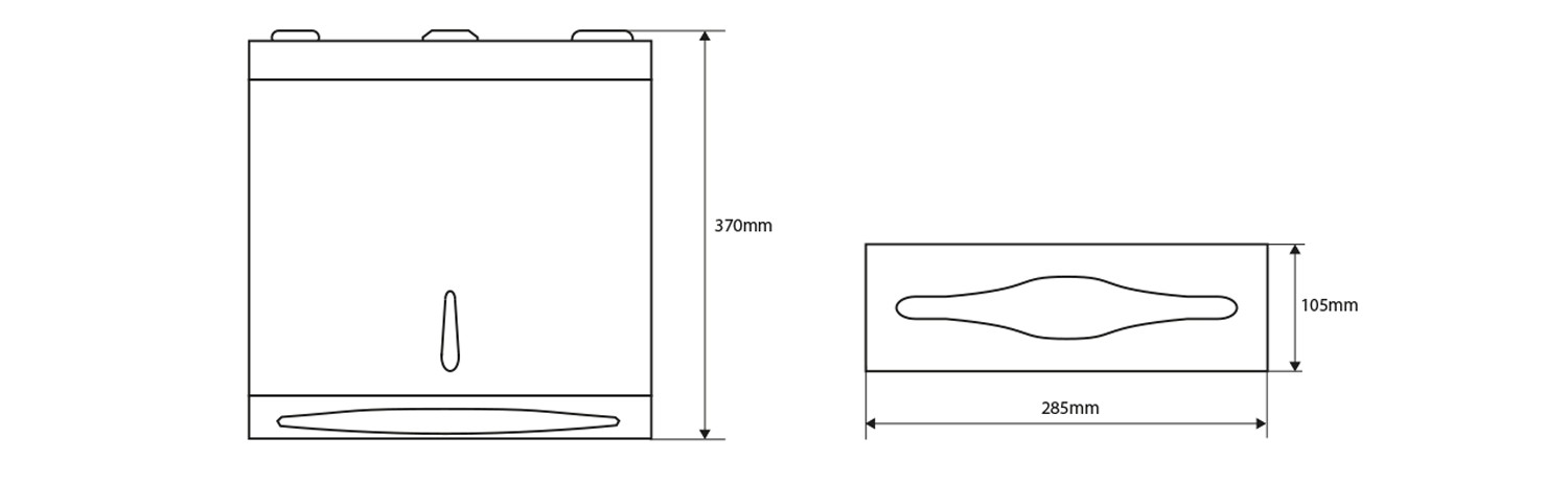 SAPHO – Zásobník na papírové ručníky 285x370x105, nerez mat XP053