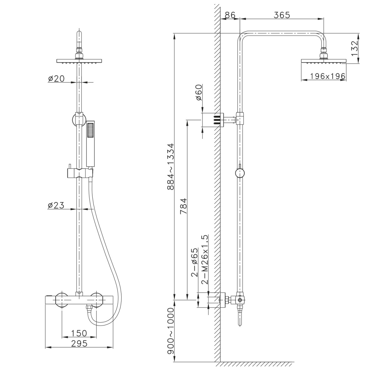 SAPHO – Sprchový sloup s termostatickou baterií, zlato SZ139