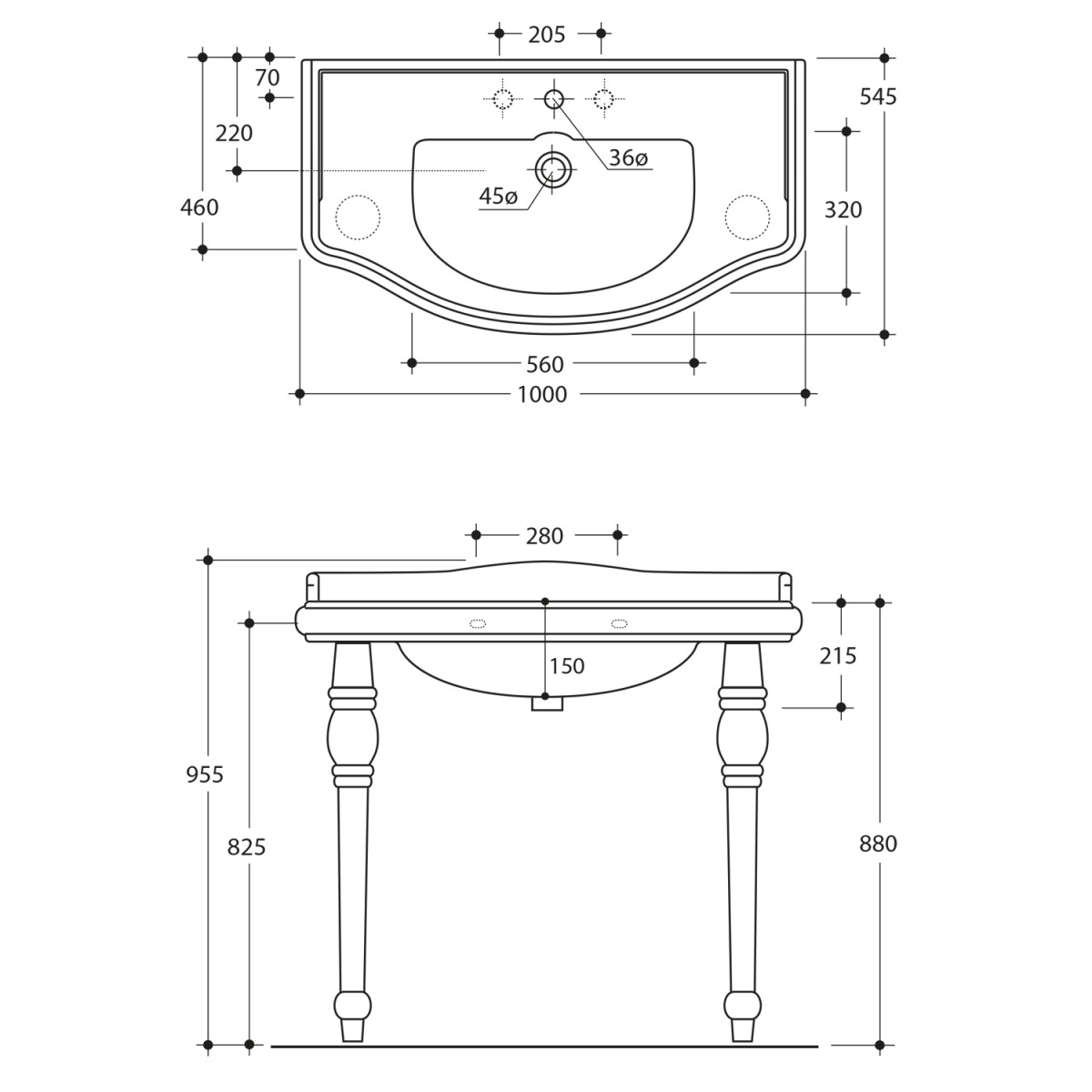 KERASAN – RETRO keramické nohy k umyvadlu 105001, rovné, 1 ks, bílá 108301