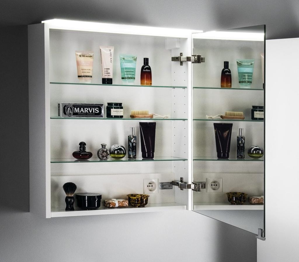 SAPHO – LINEX galerka s LED osvětlením, 60x70x15cm, levá/pravá, bílá LX060-0030