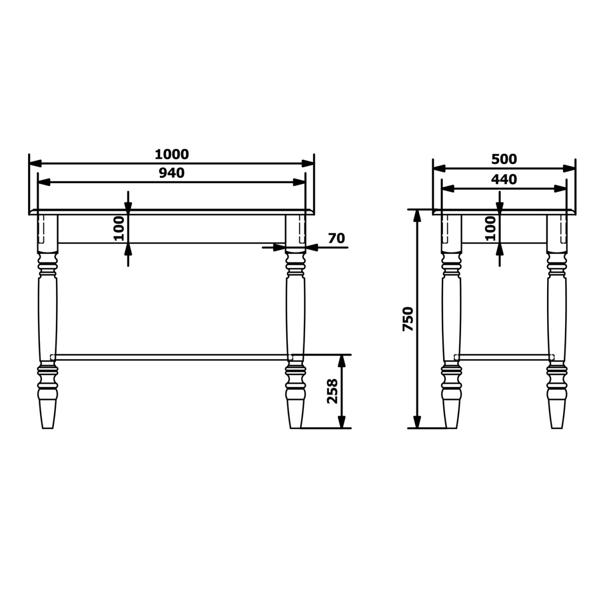 SAPHO – CIMBURA umyvadlový stolek 100x50x75cm, starobílá CIM150