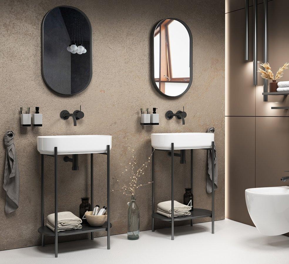 SAPHO – PUNO podstavec pod umyvadlo 400x820x360, černá SKA570-2