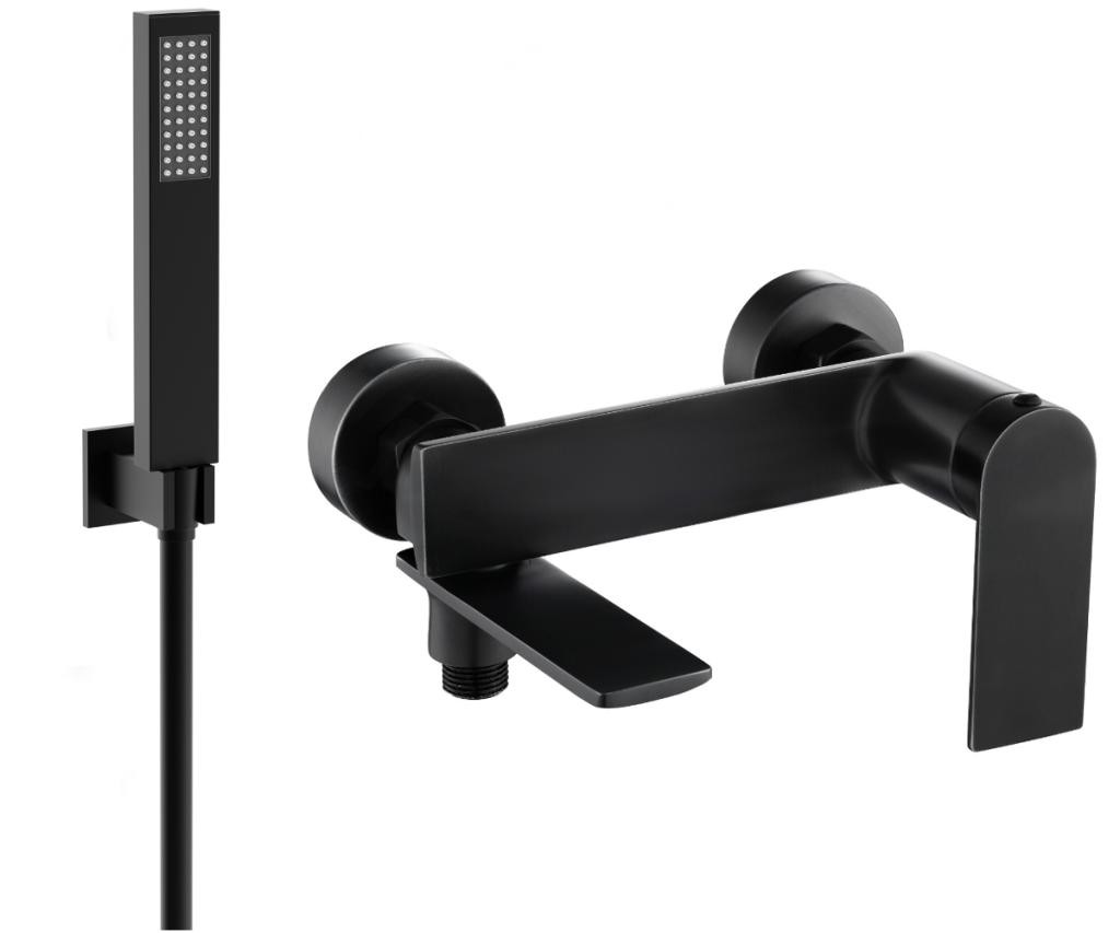 MEXEN - Zero SET vanová baterie s příslušenstvím R02, černá 7113R02-70