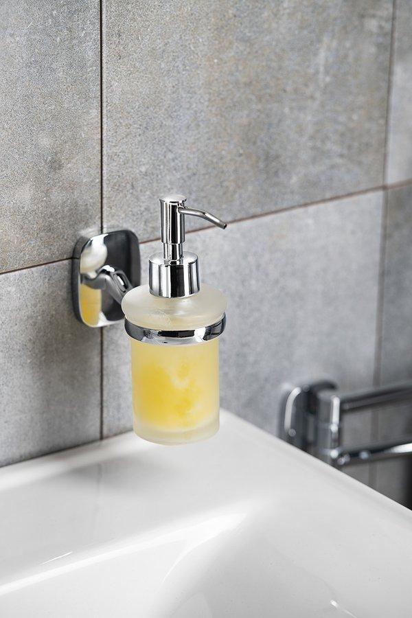 AQUALINE – RUMBA dávkovač mýdla 160ml, mléčné sklo, chrom RB119