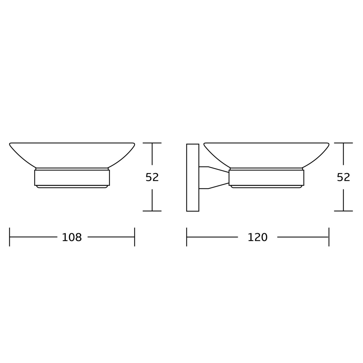 AQUALINE – SAMBA mýdlenka, mléčné sklo, chrom SB102