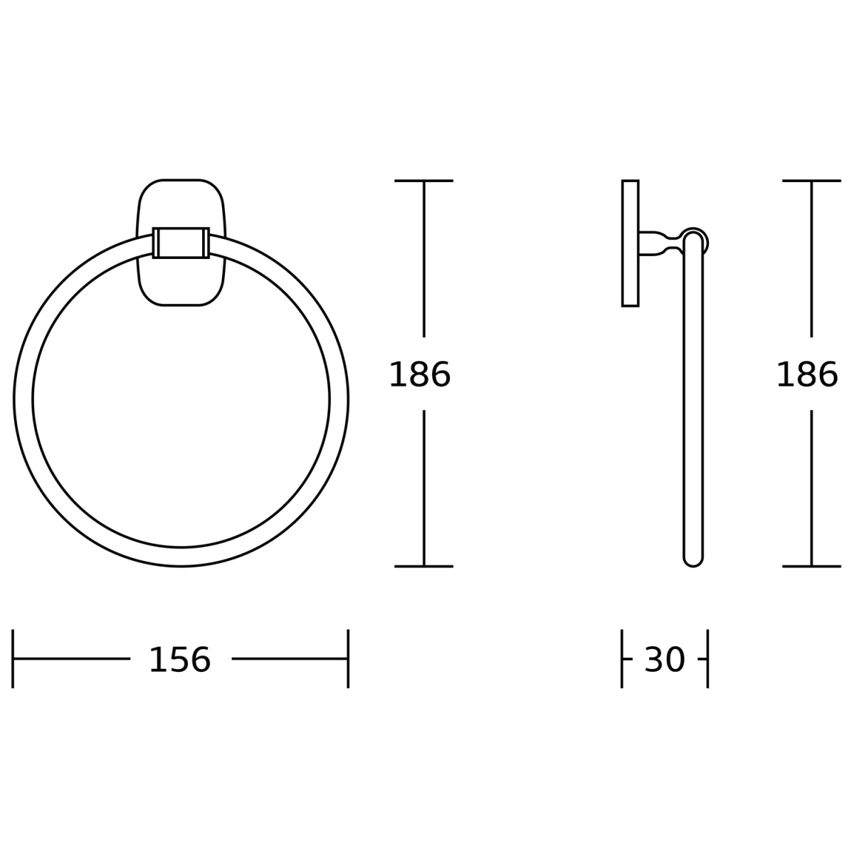 AQUALINE – RUMBA držák ručníků kruh, chrom RB106