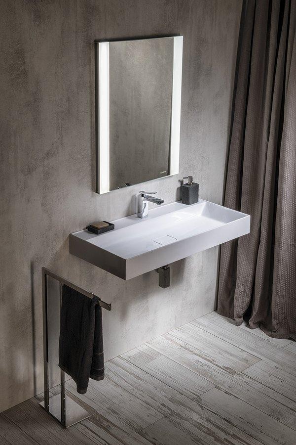 SAPHO – GODIVA umyvadlo, litý mramor, 96x44cm, bílá GU096