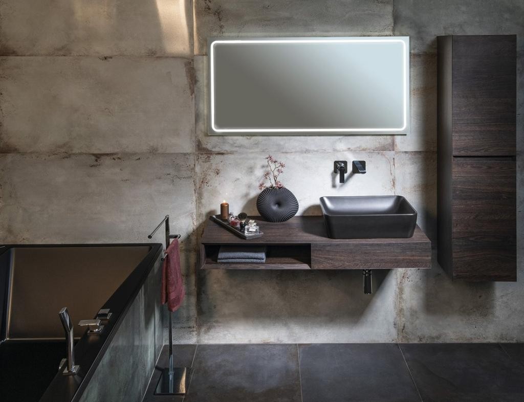 SAPHO – MORIAN umyvadlová skříňka 100x14x48cm, dub černý, pravá MR126