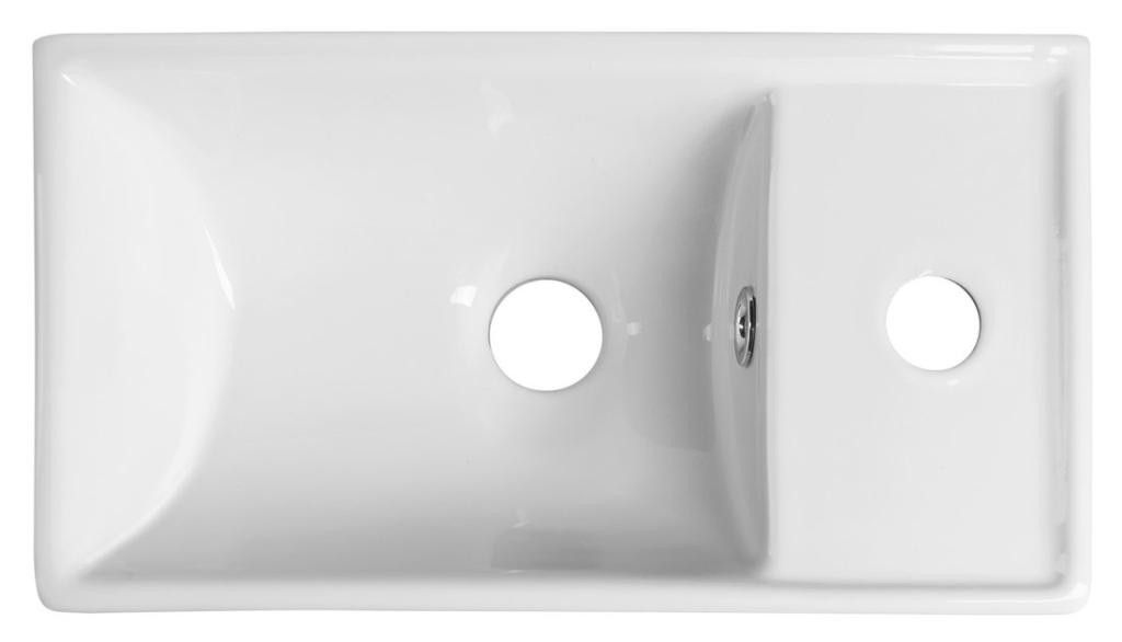 SAPHO – MINOS keramické umývátko 40x22cm, baterie vpravo, bílá 4059