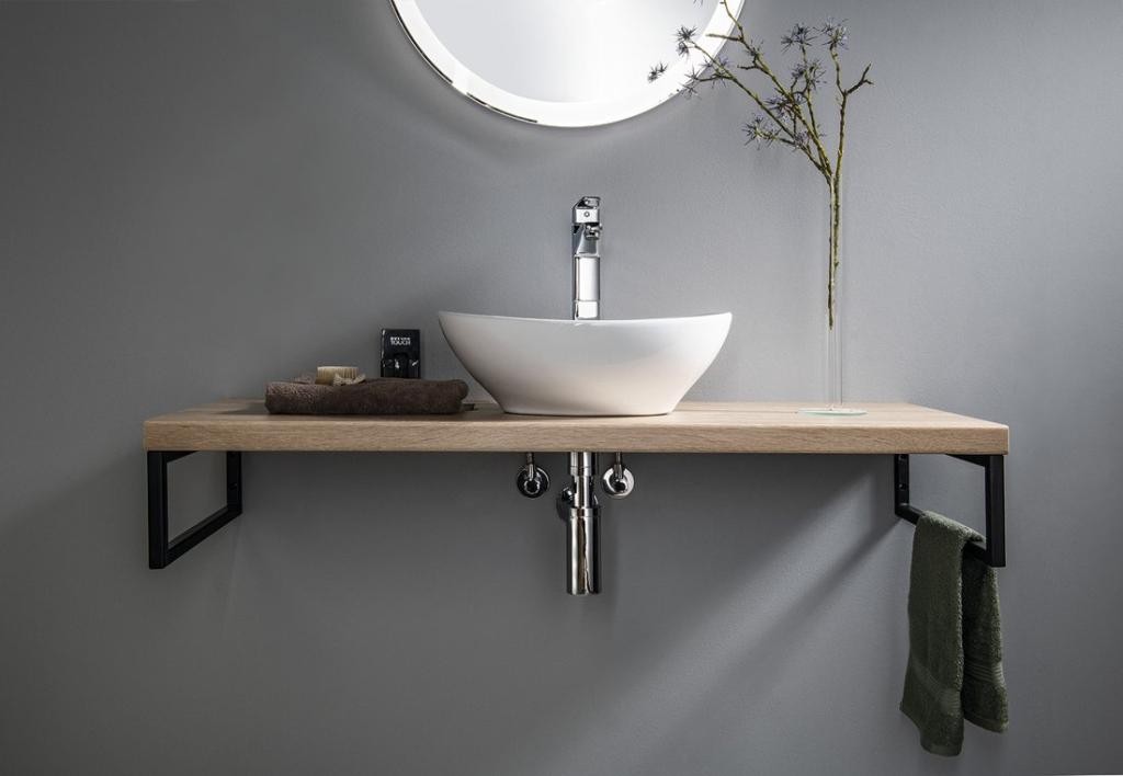 AQUALINE – Keramické umyvadlo na desku, 42x34cm, bílá 49412