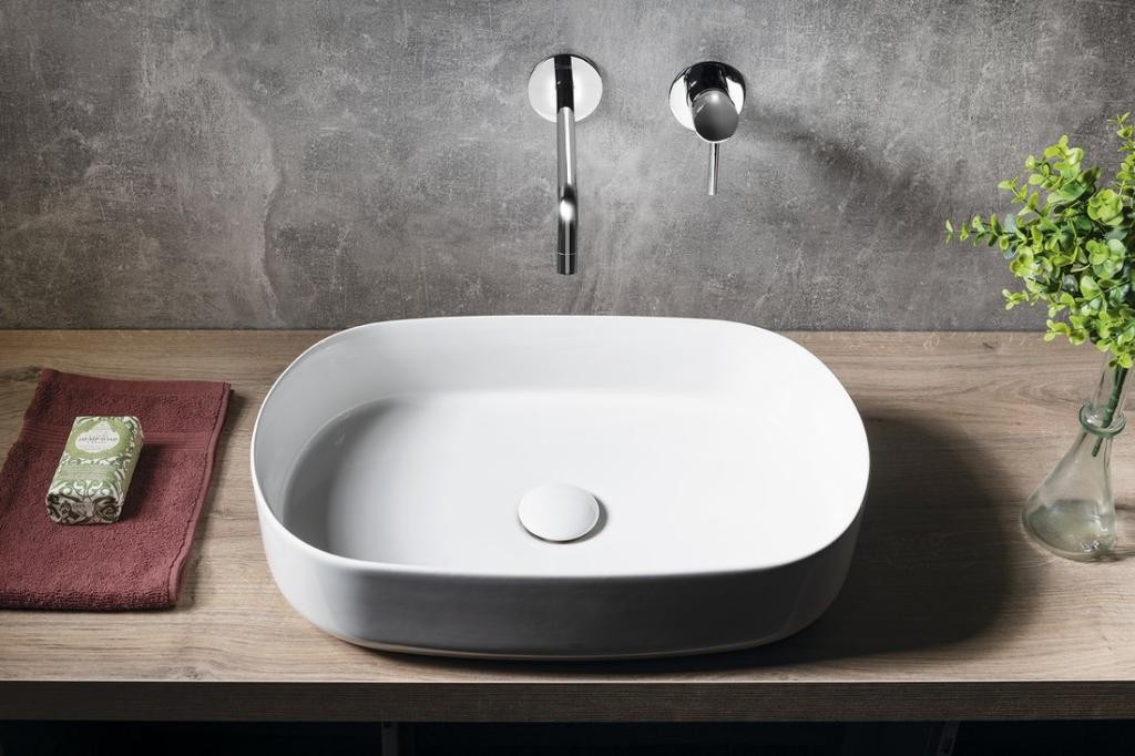 ISVEA – INFINITY OVAL keramické umyvadlo na desku, 55x36cm, bílá 10NF65055