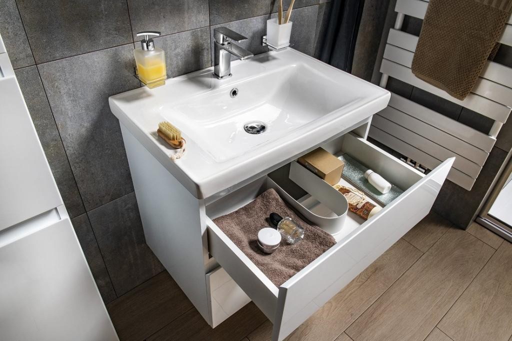 AQUALINE – ALTAIR umyvadlová skříňka 57×72,5x45cm, bílá AI260