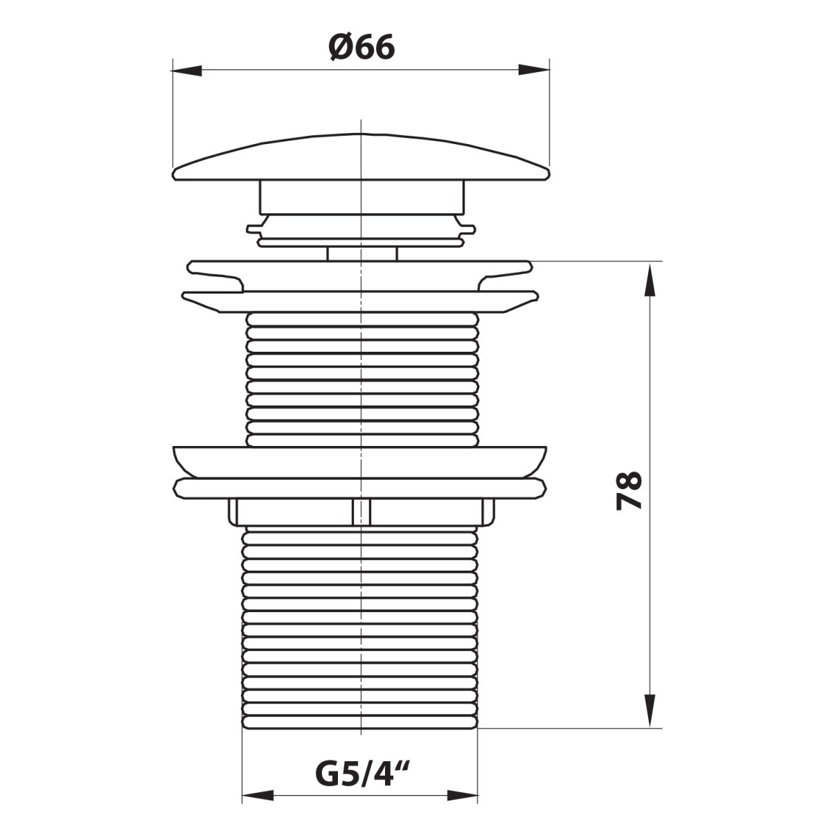 SAPHO – AURUM umyvadlová výpust 5/4“, click-clack, zlato mat ND-AU200