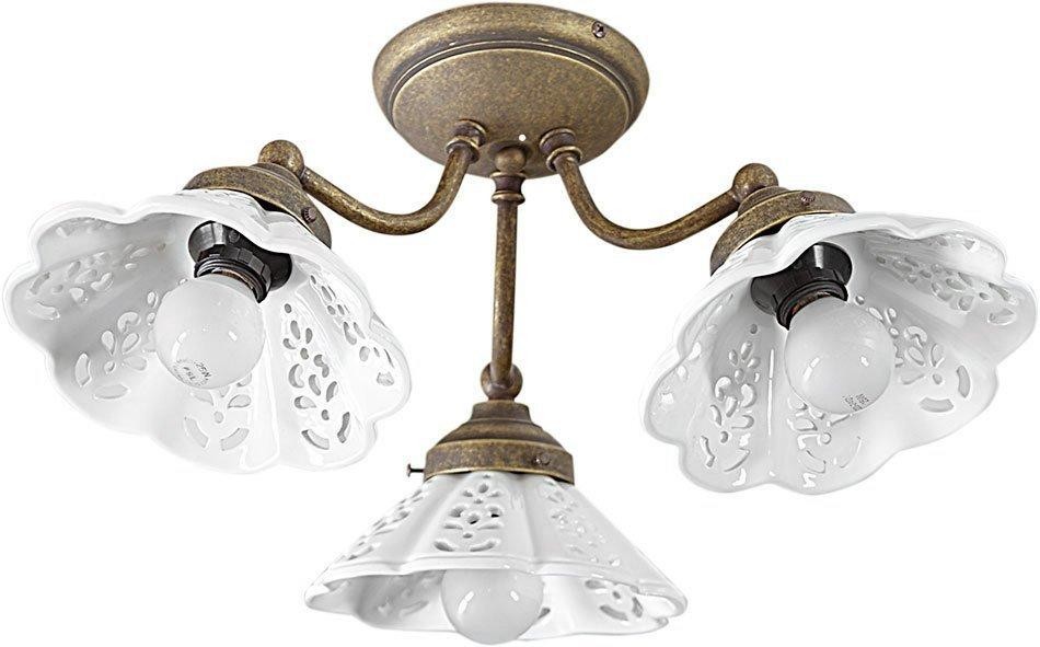 SAPHO - NAPOLI stropní svítidlo, 3xE14,40W, 230V, IP21, keramické stínítko, bronz MC613