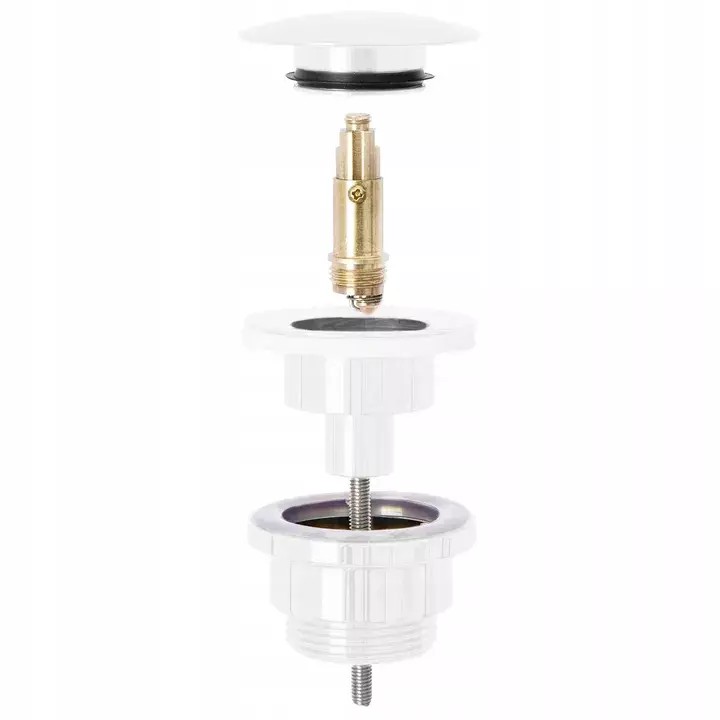 REA – Umyvadlová výpusť click-clack bílá REA-A2361