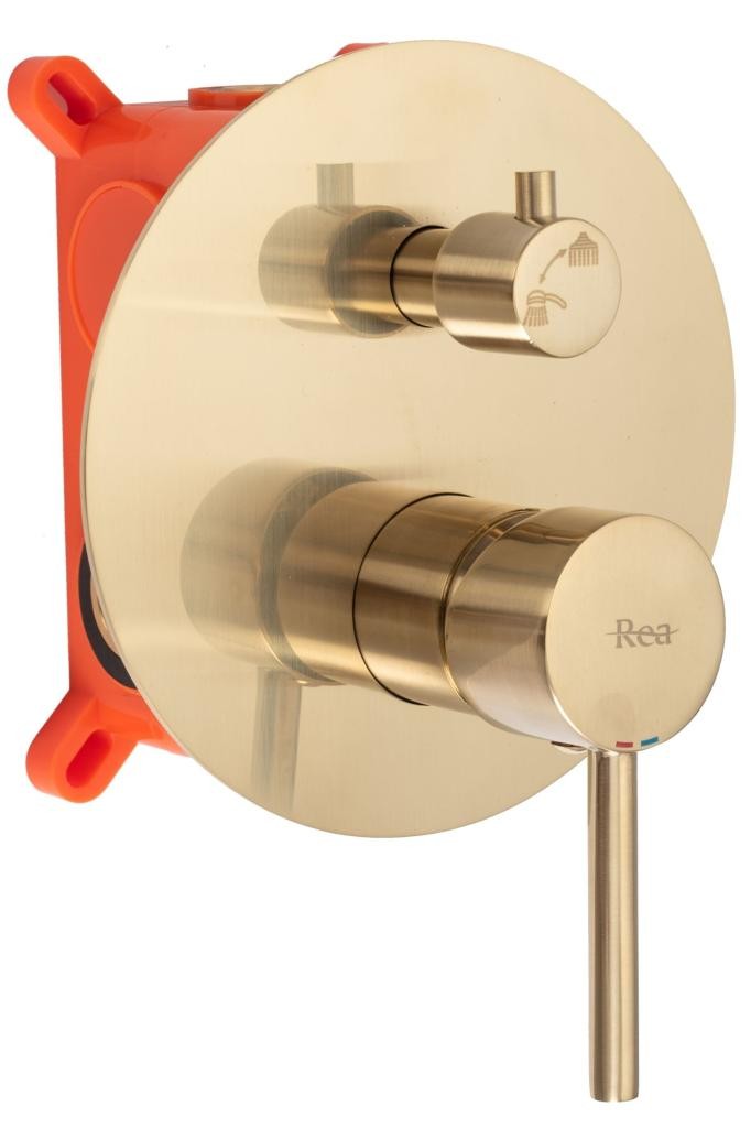 REA – Podomítkový sprchový set Lungo zlatá kartáčovaná + BOX REA-P4160