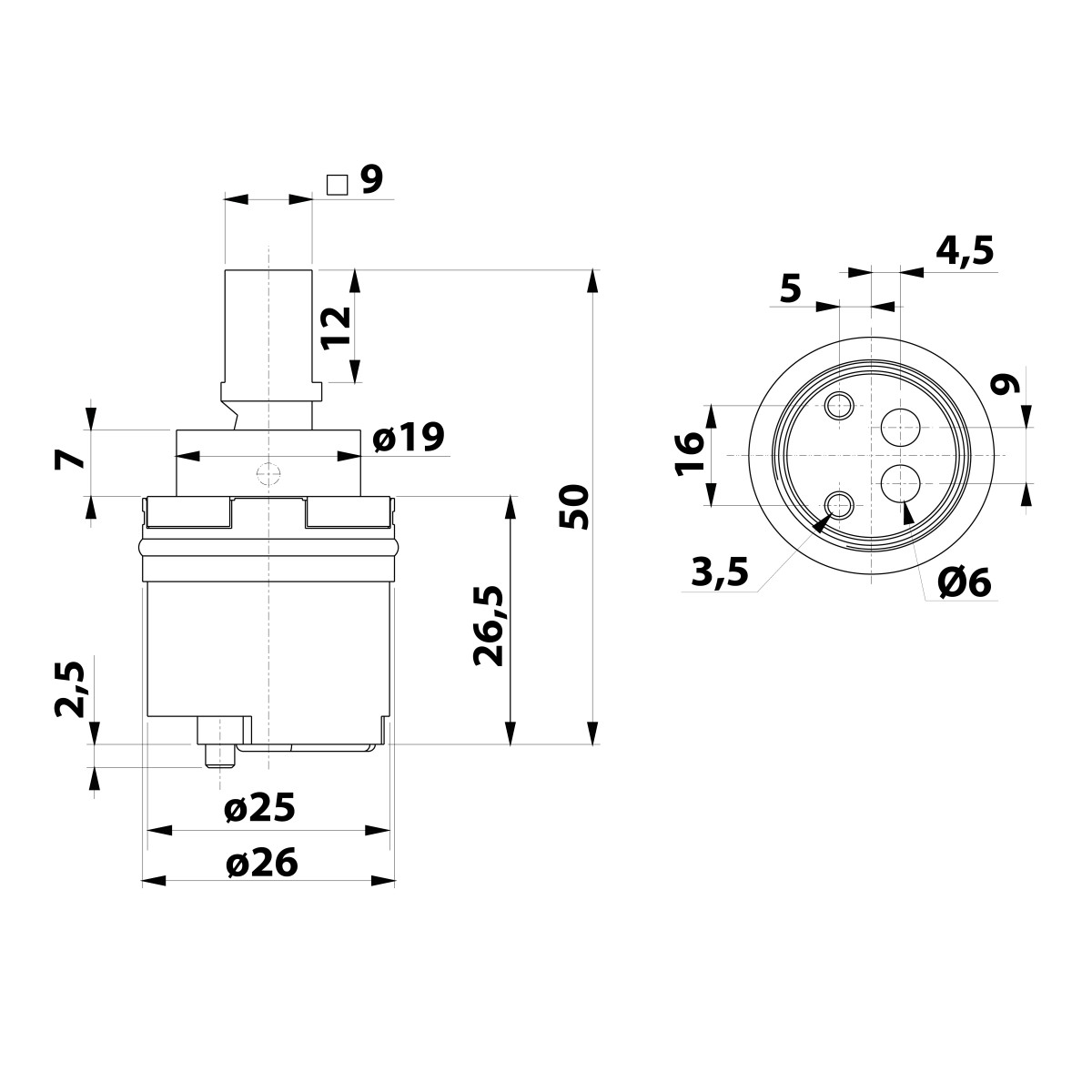 SAPHO – Směšovací kartuše 25, vysoká 521231