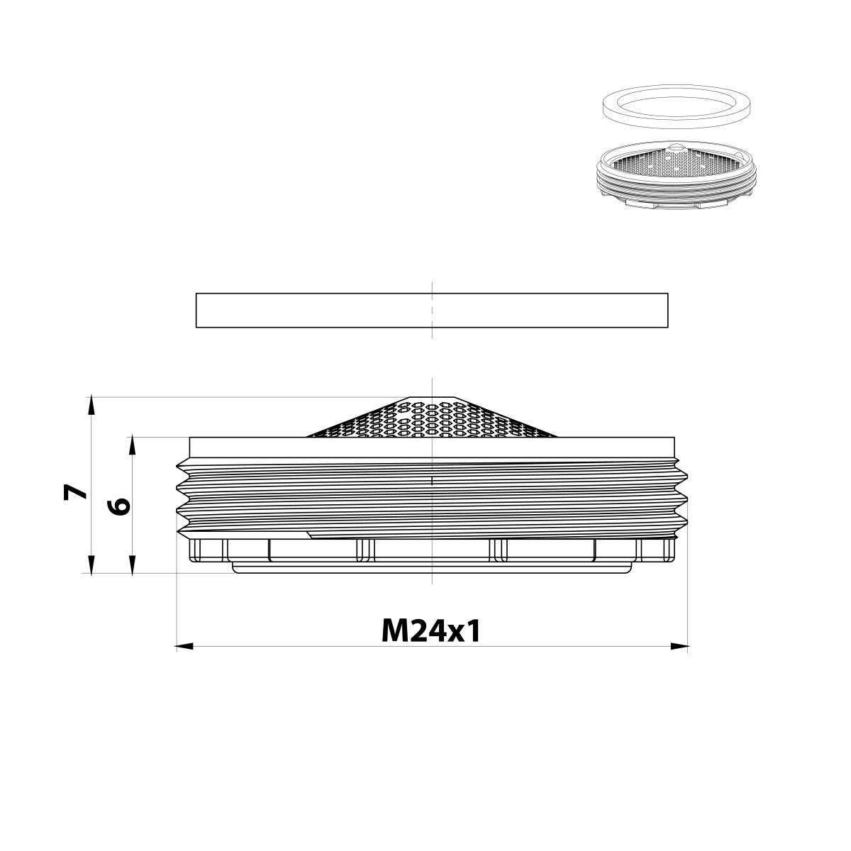 SAPHO – Perlátor vnější závit M24x1, plast AERWS