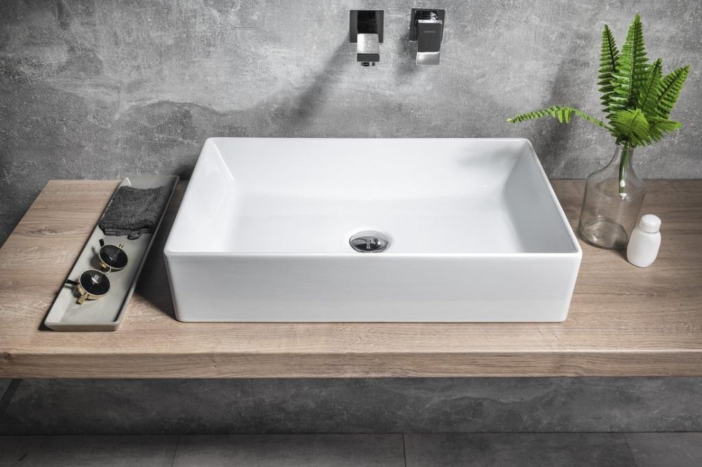 GSI – KUBE X keramické umyvadlo na desku, 60x37cm, bílá ExtraGlaze 945311