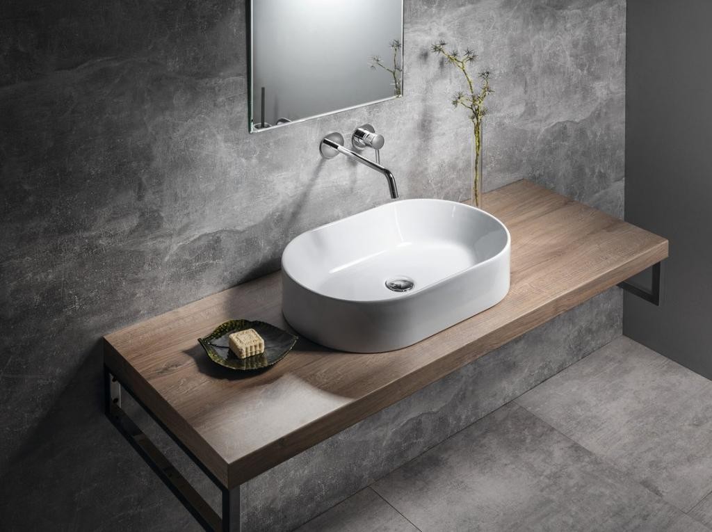 GSI – KUBE X keramické umyvadlo na desku, 60x37cm, oválné, bílá ExtraGlaze 945811