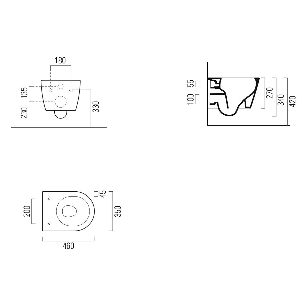 GSI – PURA SHORT závěsná WC mísa, Swirlflush, 35x46cm, bílá ExtraGlaze 880211