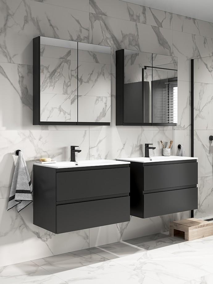 CERSANIT – SET B813 MODUO SLIM 80 ANTRACIT DSM (skříňka+umyvadlo) S801-468-DSM